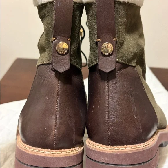 Franco Sarto Women's Olive Suede Lace-Up Boots, size 11, EUC - Picture 7 of 13